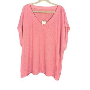 Madewell Whisper Cotton V-Neck T-Shirt Rose Pink Size L NWT Lightweight Tee